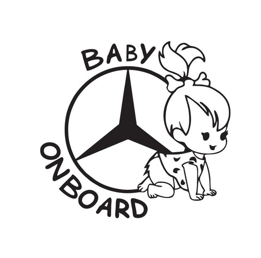 Стикер за кола Baby on Board Mercedes (С бебе на борд – Момче / Момиче)